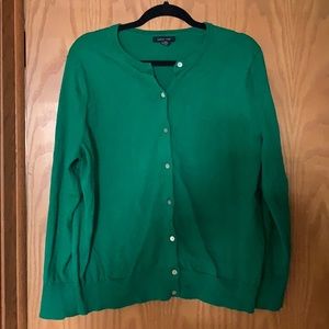 Clover green Land’s End button up cardigan.